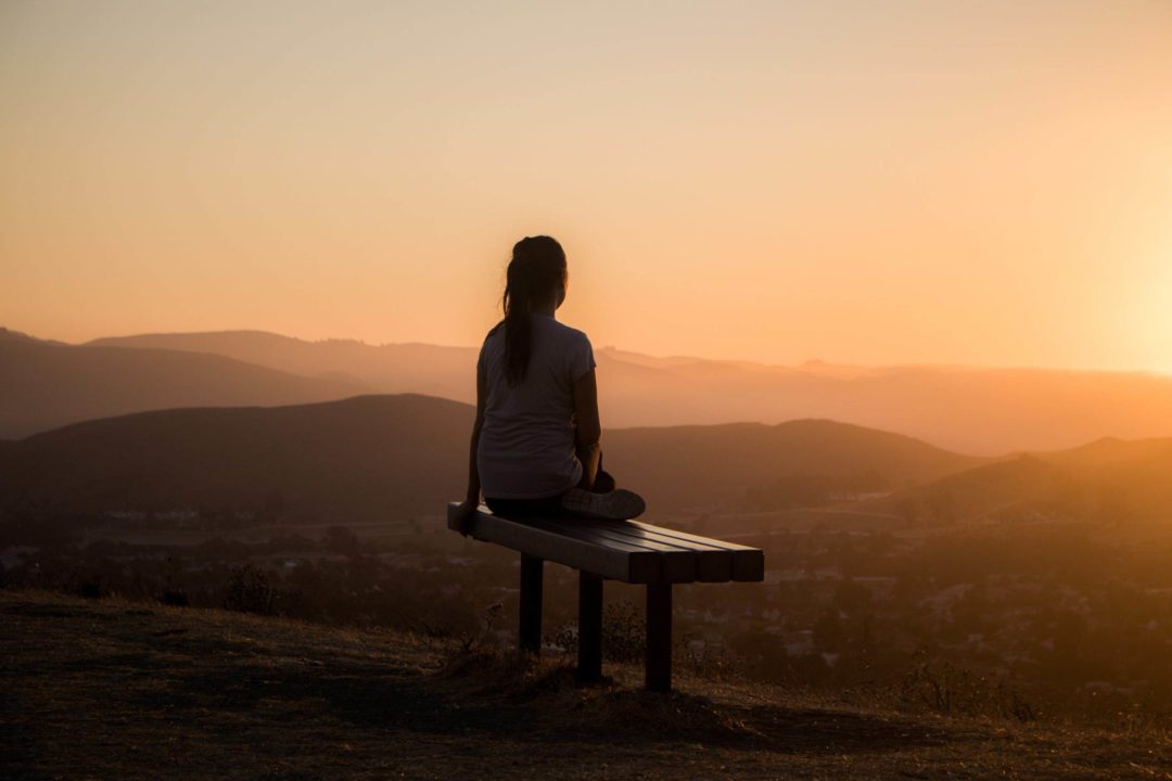 woman at sunset