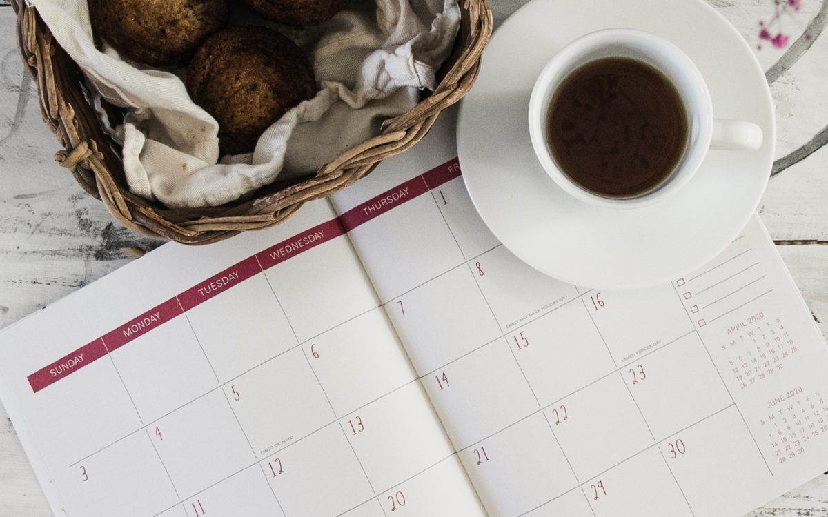 Calendar and coffee