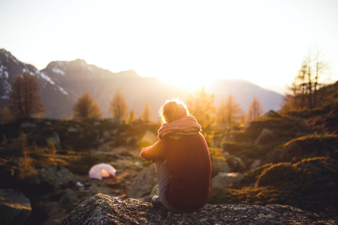 woman on mountain