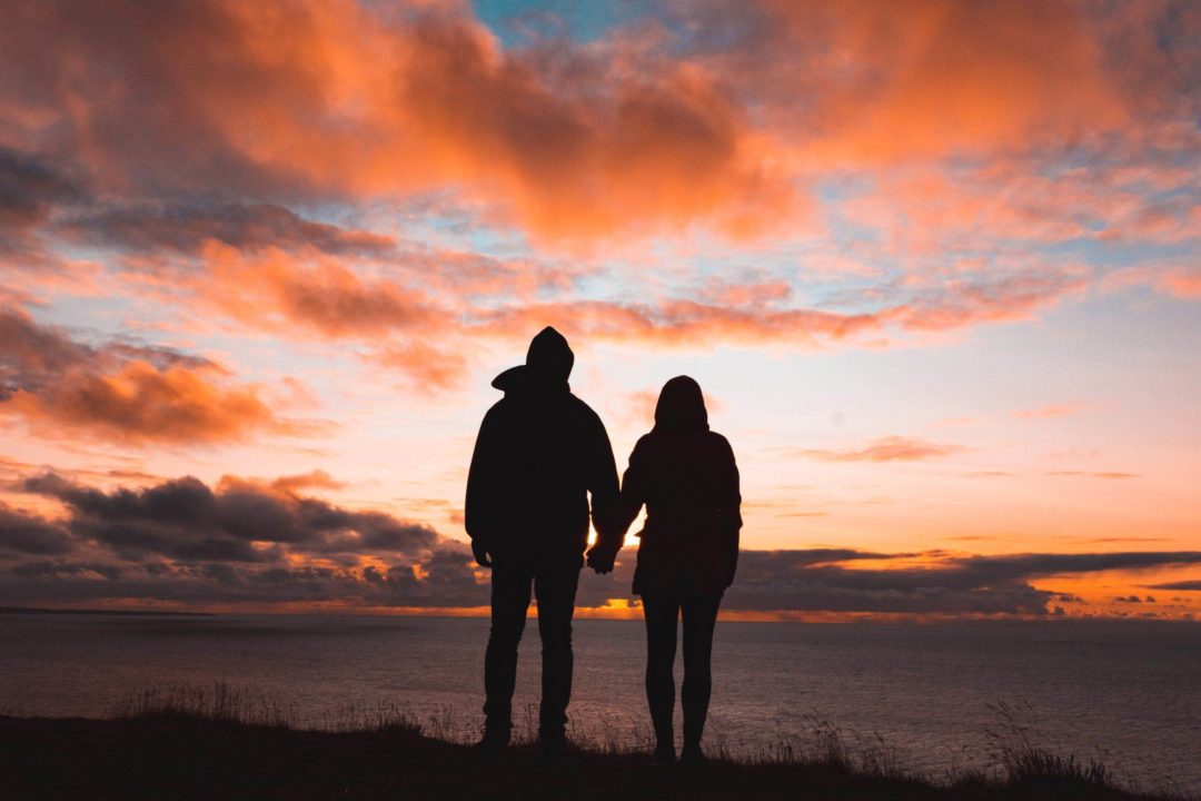 Couple watching the sunset