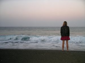 Person looking at beach