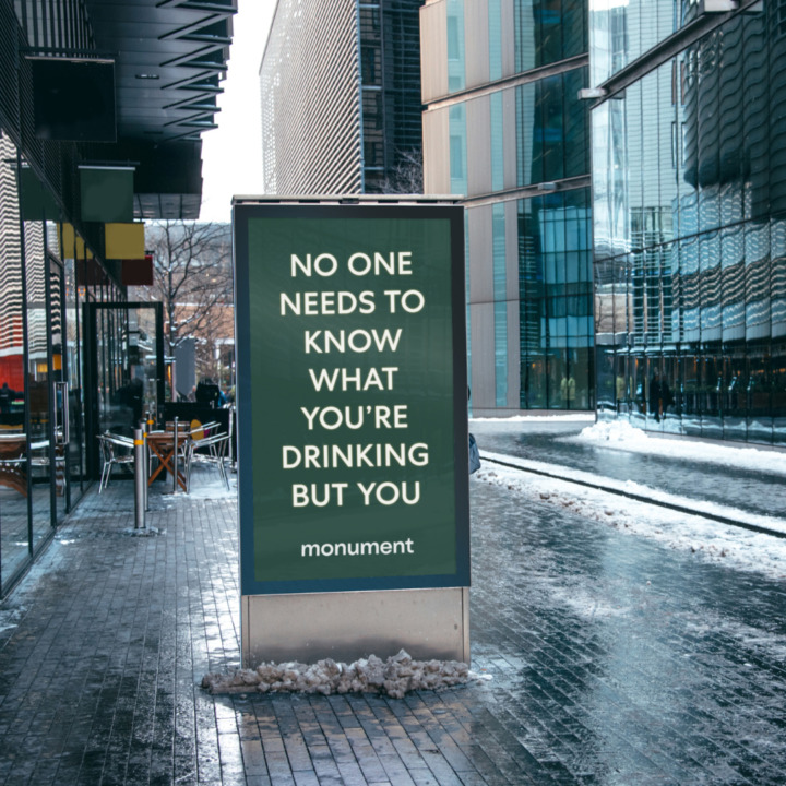 street billboard "no one needs to know what you're drinking but you"