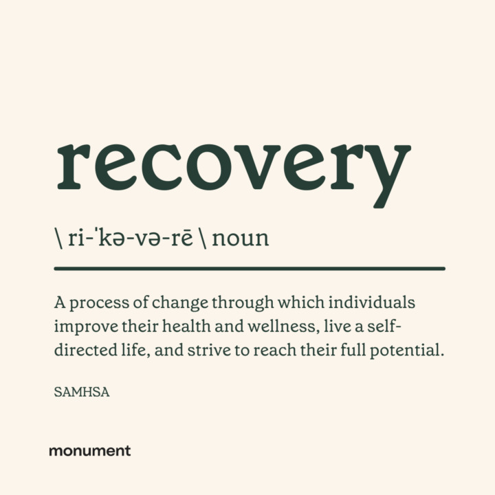 "Recovery. A process of change through which individuals improve their health and wellness, live a self-directed life, and strive to reach their full potential. -SAMHSA"